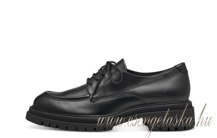 Tamaris bőr fűzős cipő - fekete large