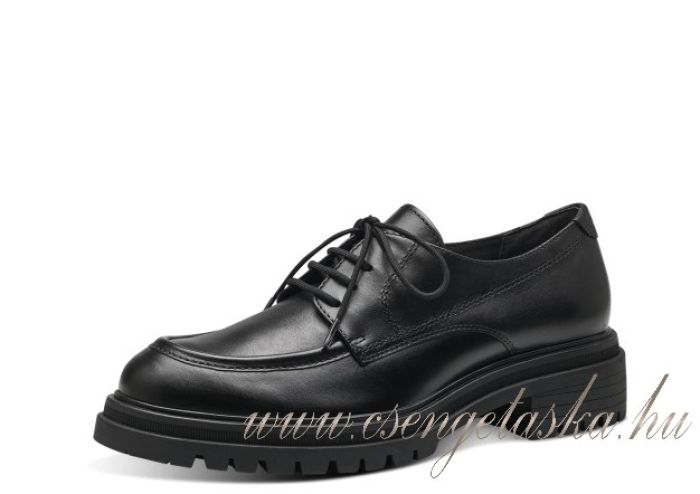 Tamaris bőr fűzős cipő - fekete large