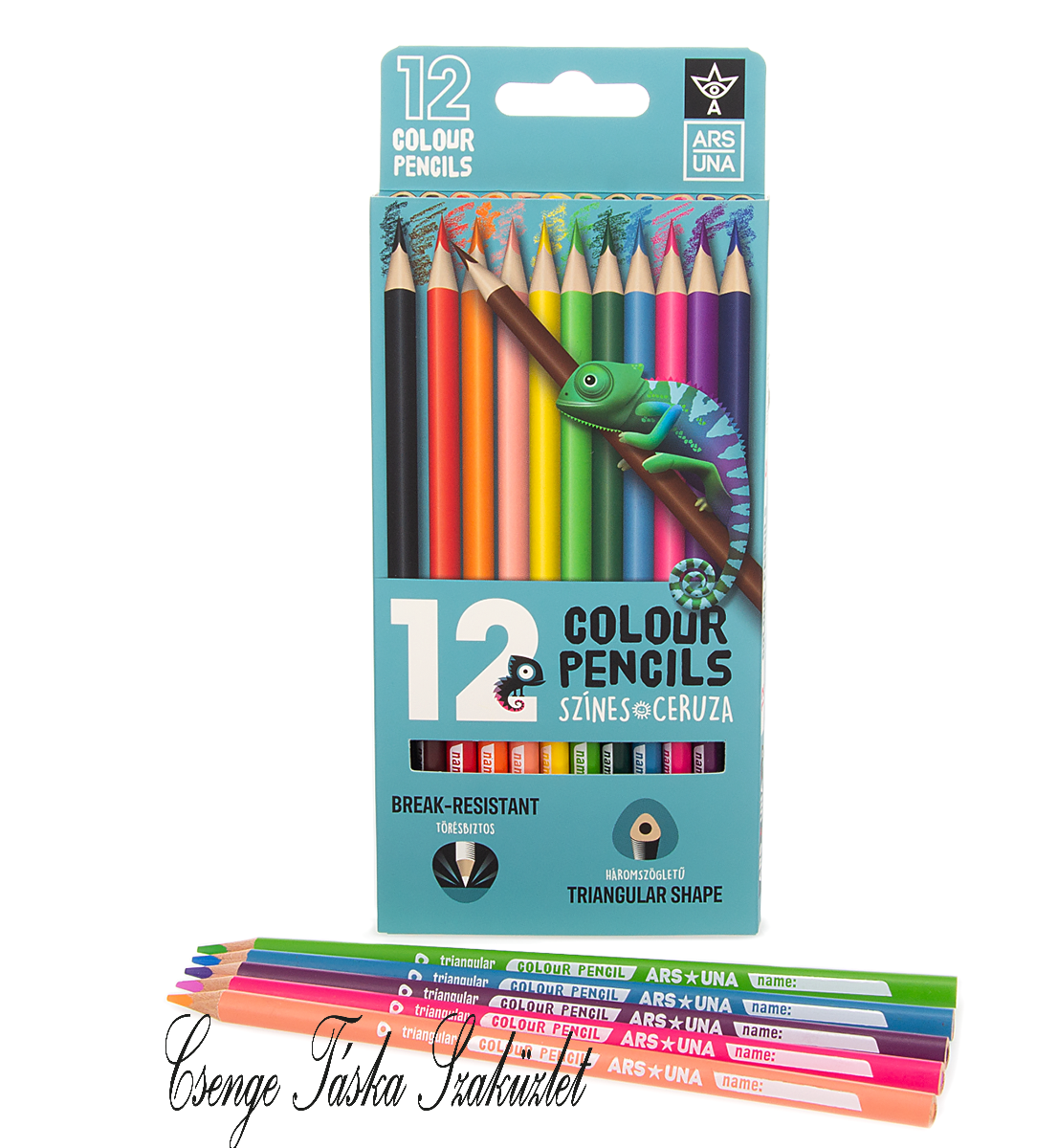 Ars Una 12 színű, háromszögletű színes ceruza készlet