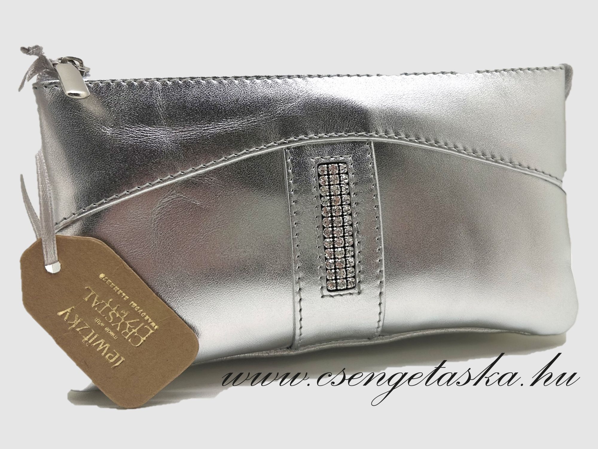Lewitzky swarovsky ezüst bőr pénztárca